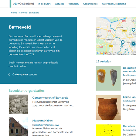 Screenshot van de website Mijn Gelderland
