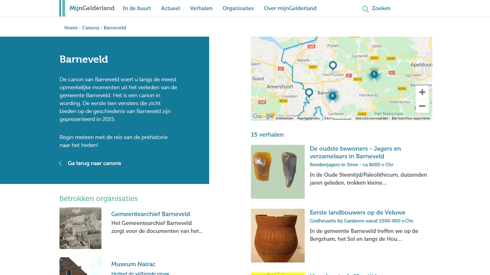 Screenshot van de website van Mijn Gelderland