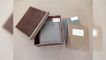 Afbeelding van de schriftjes waarin Gonny Noorlander haar dagboek bijhield